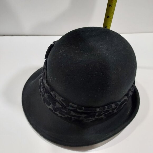 Wool Hat By Scalla Collezione 100% Women Size 6 to 8 Inch Flapper Look - Picture 10 of 10